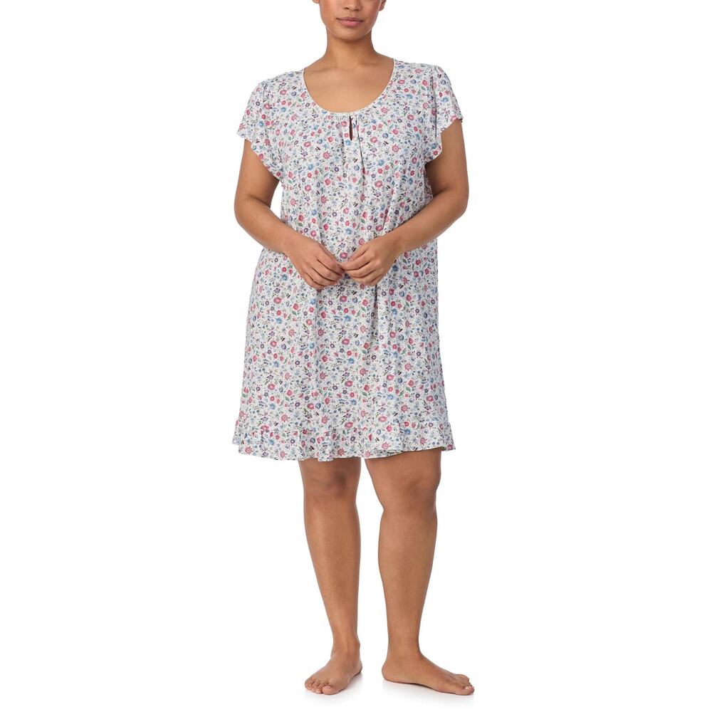 Ralph Lauren Flutter Sleeve Keyhole Neck Boho Nightgown Size 3X
